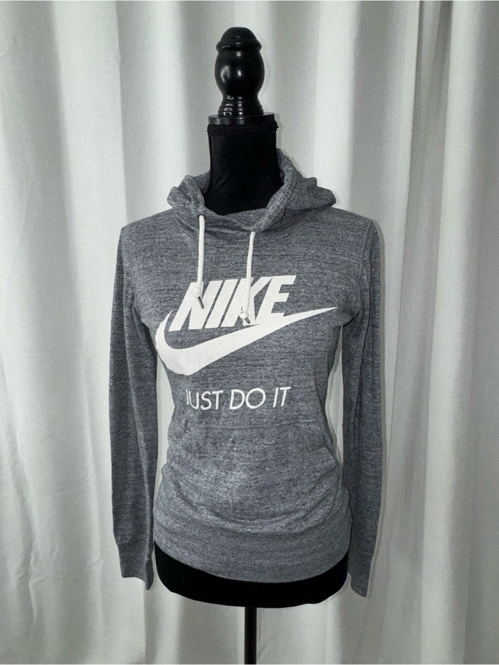 Nike Women’s Gray Pullover Hoodie with White Logo